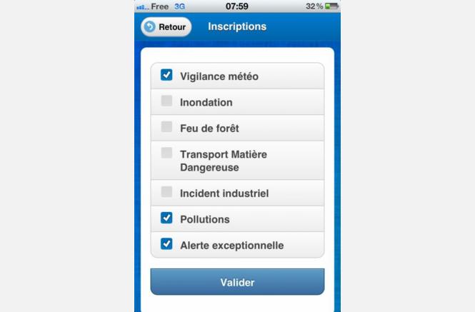 Application Smartphone « Risques Nice »